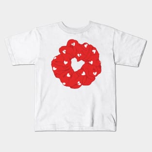 Red hair scrunchie with hearts Kids T-Shirt